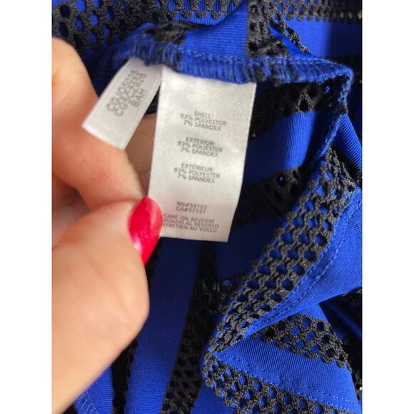 Calvin Klein Mesh Stripe Tunic Swim Drawstring Pockets Cover-Up Size - Picture 9 of 10